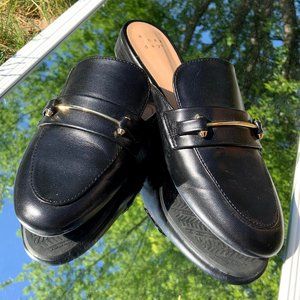 A New Day Black and Gold Slip On Flats